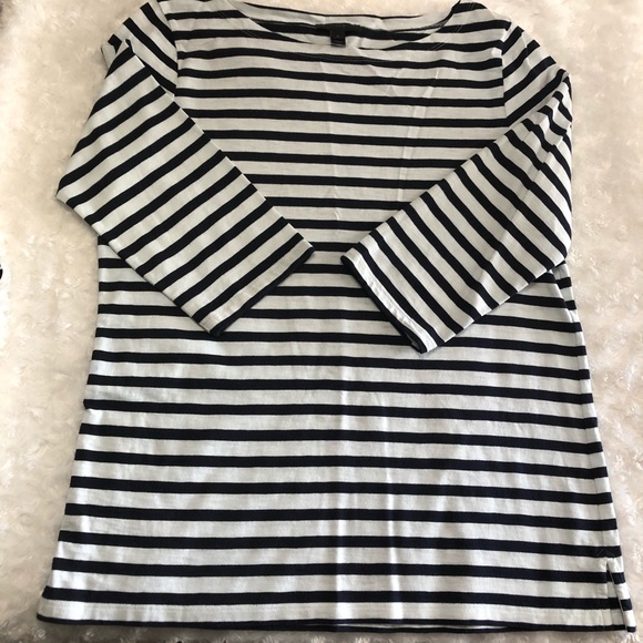J. Crew Boat Neck Striped 3/4 Sleeve Tops - Picture 3 of 8